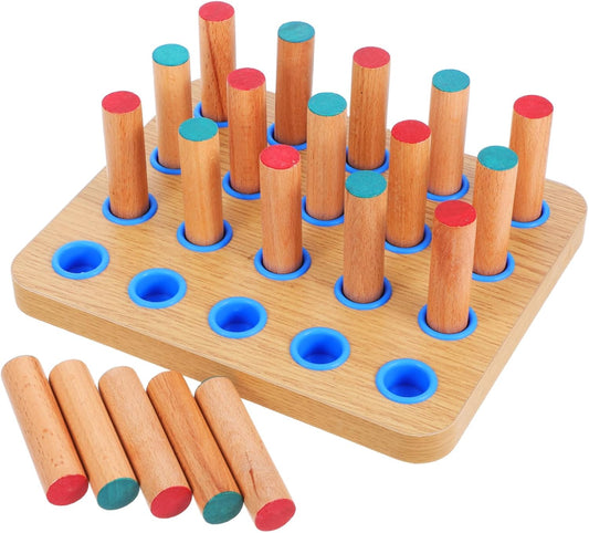 Finger Rehabilitation Training Board Set Pegs Wooden Hand Therapy Pegboard for Enhancing Fine Motor Skills Dexterity and Coordination for Home Exercise and Therapy