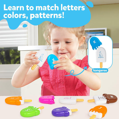 TSYAN Ice Cream Toy Set - Number & Shape Sorting Stacking Bucket for Toddlers - Educational Counting Color Recognition - Fine Motor Toys Math Learning Toys for Kids Ages 3+Year Old