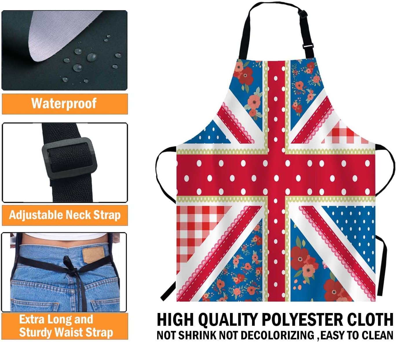 WONDERTIFY Science Education Sketch Apron,Laboratory Chemistry Book Equation Loupe Beaker Flask Glass Bib Apron with Adjustable Neck for Men Women,Suitable for Kitchen Cooking Chef Grill Bistro Apron