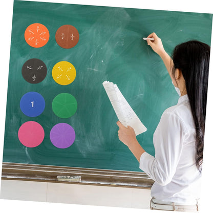 DOITOOL 2sets Eva Fraction Circles Educational Demonstrator Math Fraction Learning Tray for Boys and Girls Compact Teaching Tool for Addition and Subtraction