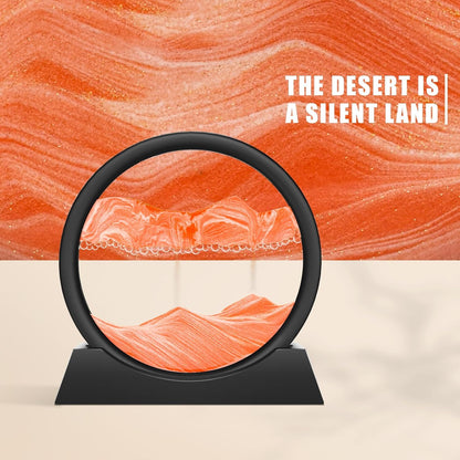Wai Danie Moving Sand Art Picture 3D Hourglass Deep Sea Sandscape Liquid Motion Display Painting Flowing Sand Frame Relaxing Desktop Home Office Work Decor (Black, 12 Inches)