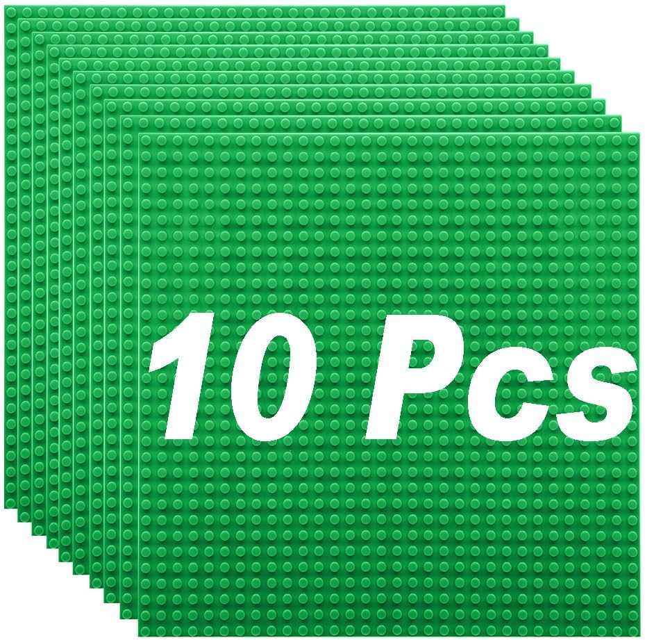 Classic Baseplates Building Plates-10" x 10" Building Boards,100% Compatible with All Major Brands and Activity Table, Creative Platforms Mats for Toy Bricks (Sand, 8 Pack)