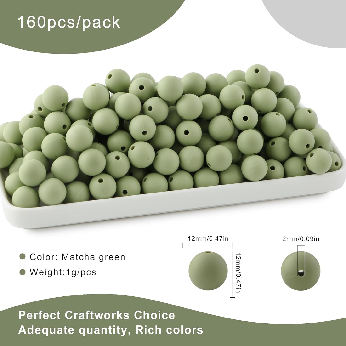 65Pcs 19mm Silicone Beads for Keychain Making Bracelet Necklace, Bulk Round Silicone Beads for Pens（Christmas Green） - Colors B
