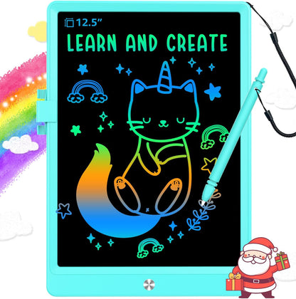 BUKEBU LCD Writing Tablet Doodle Board,10.5 inch Colorful Drawing Pad,Electronic Drawing Tablet, Drawing Pads,Travel Gifts for Kids Ages 3 4 5 6 7 8 Year Old Girls Boys (Blue)