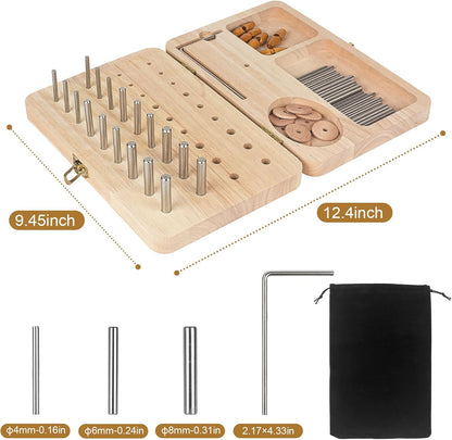 Wooden Pegboard for Finger Dexterity, 36-Hole Hand Therapy Peg Board with Multifunctional Test Kit to Improve Fine Motor Skills and Finger Dexterity