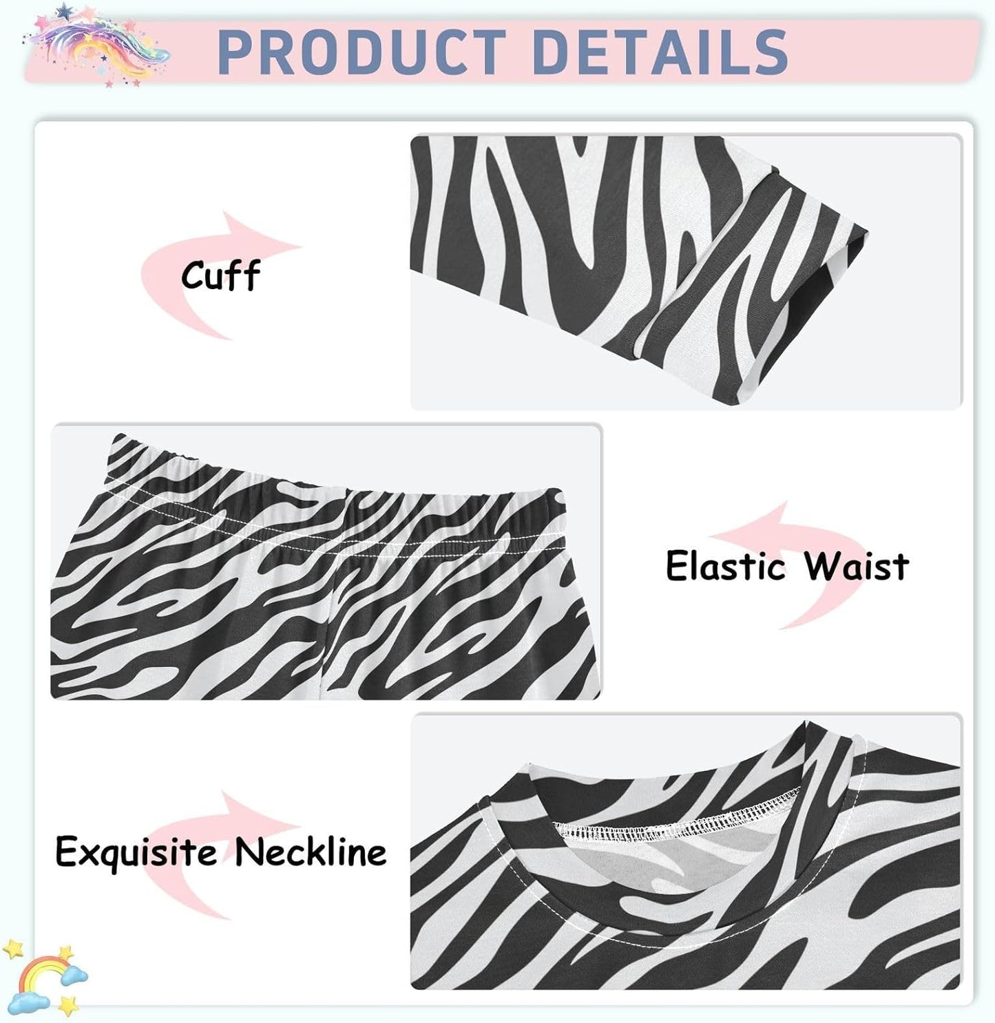 ALAZA Shark Starfish Palm Tree 2 Piece Pajama Set Long Sleeve Top and Pants Sleepwear Unisex - Colors A