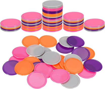 uxcell 100Pcs 0.8 Inch Plastic Poker Chips, Mini Bingo Chips Learning Counters Counting Counters Disks Markers Opaque Game Tokens for Game Play Math Counting, Yellow