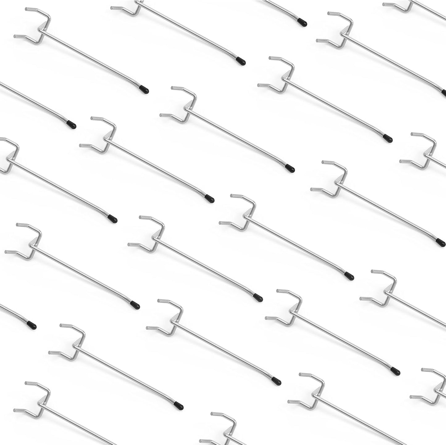 HUHOLE 50-Pack Pink Pegboard Hooks 2 Inch, Decorative Metal Peg Board Hangers with Rubber Safety Tips, Fits 1/8" & 1/4" Boards, Heavy Duty Organizer for Craft Room, Nursery, Garage & Retail Display