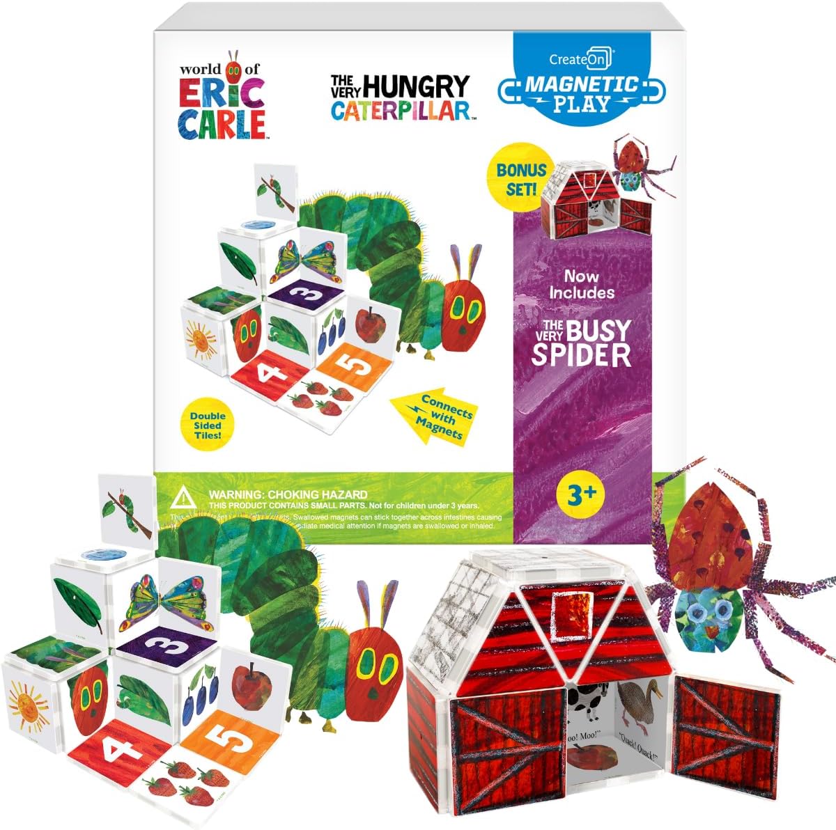 CreateOn Eric Carle Polar Bear with Head to Toe Bonus Set Magnetic Tiles, Building Set for Kids, Magnetic Building Toys for Kids, STEM Toys for Boys and Girls Ages 3+, 24 Piece
