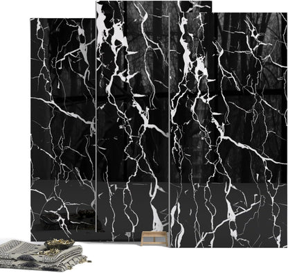 20-Pack Peel and Stick Gilded White Marble Tiles (11.8" x 11.8") – 19.4 Sq. Ft. Waterproof PVC Shower & Backsplash Tiles for Bathroom, Kitchen, and Living Room – Self-Adhesive, Easy Installation
