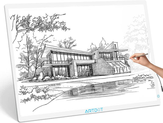ARTDOT A4 LED Light Pad for Diamond Painting Kits for Adults, USB Powered Adjustable Brightness Diamond Art Light Board with Accessories