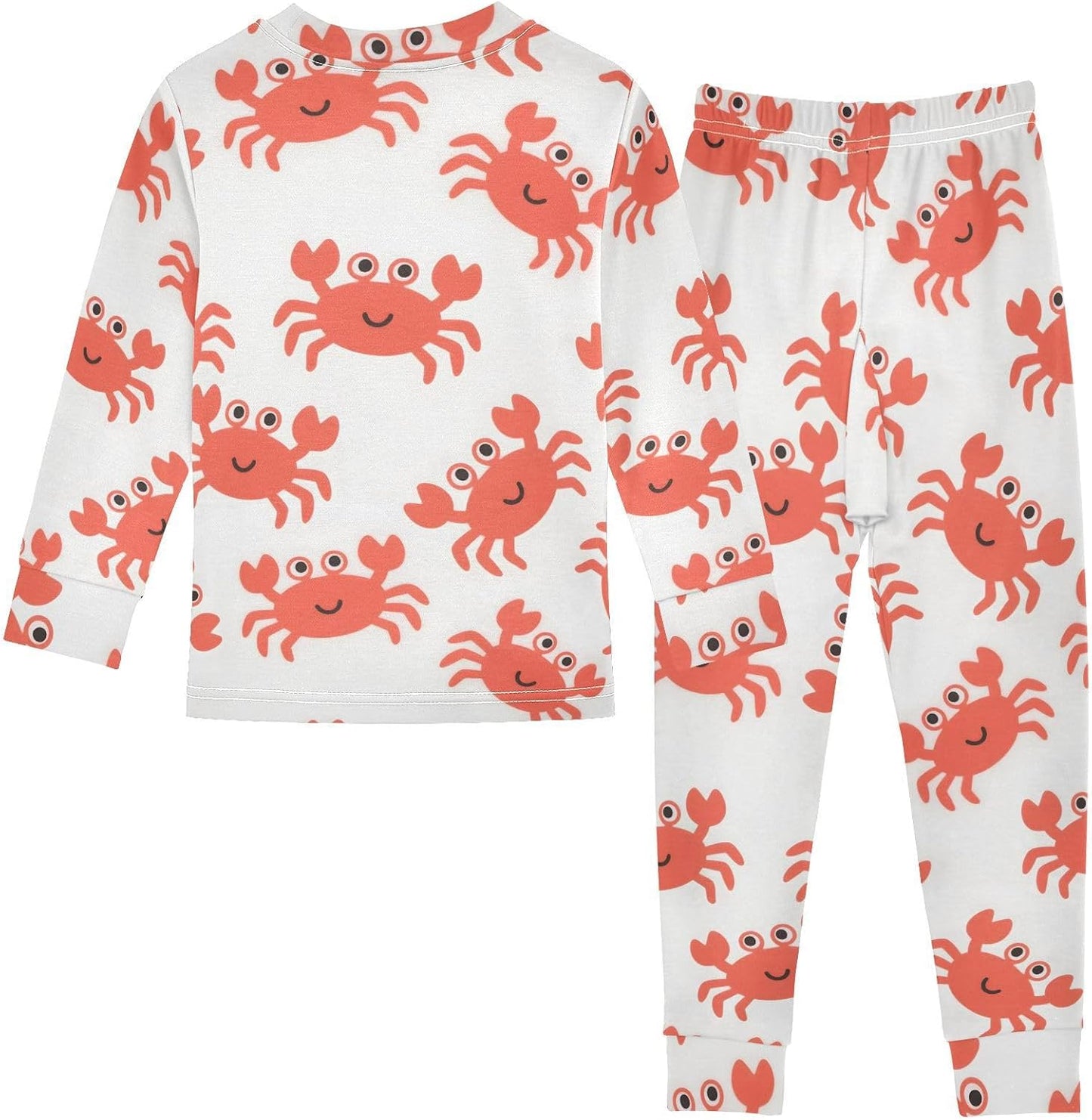ALAZA Shark Starfish Palm Tree 2 Piece Pajama Set Long Sleeve Top and Pants Sleepwear Unisex - Colors A