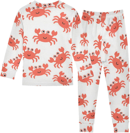 ALAZA Shark Starfish Palm Tree 2 Piece Pajama Set Long Sleeve Top and Pants Sleepwear Unisex - Colors A