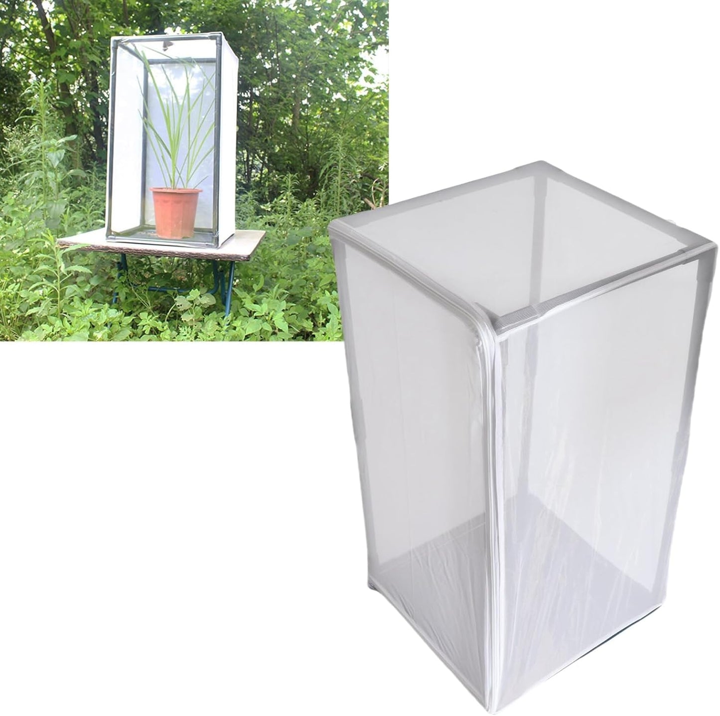 Butterfly Habitat Cage, 16.5 X 16.5 X 30.3in Mesh Cage with High Hardness PVC Pipes, Breeding Greenhouse with Handle for Outdoor