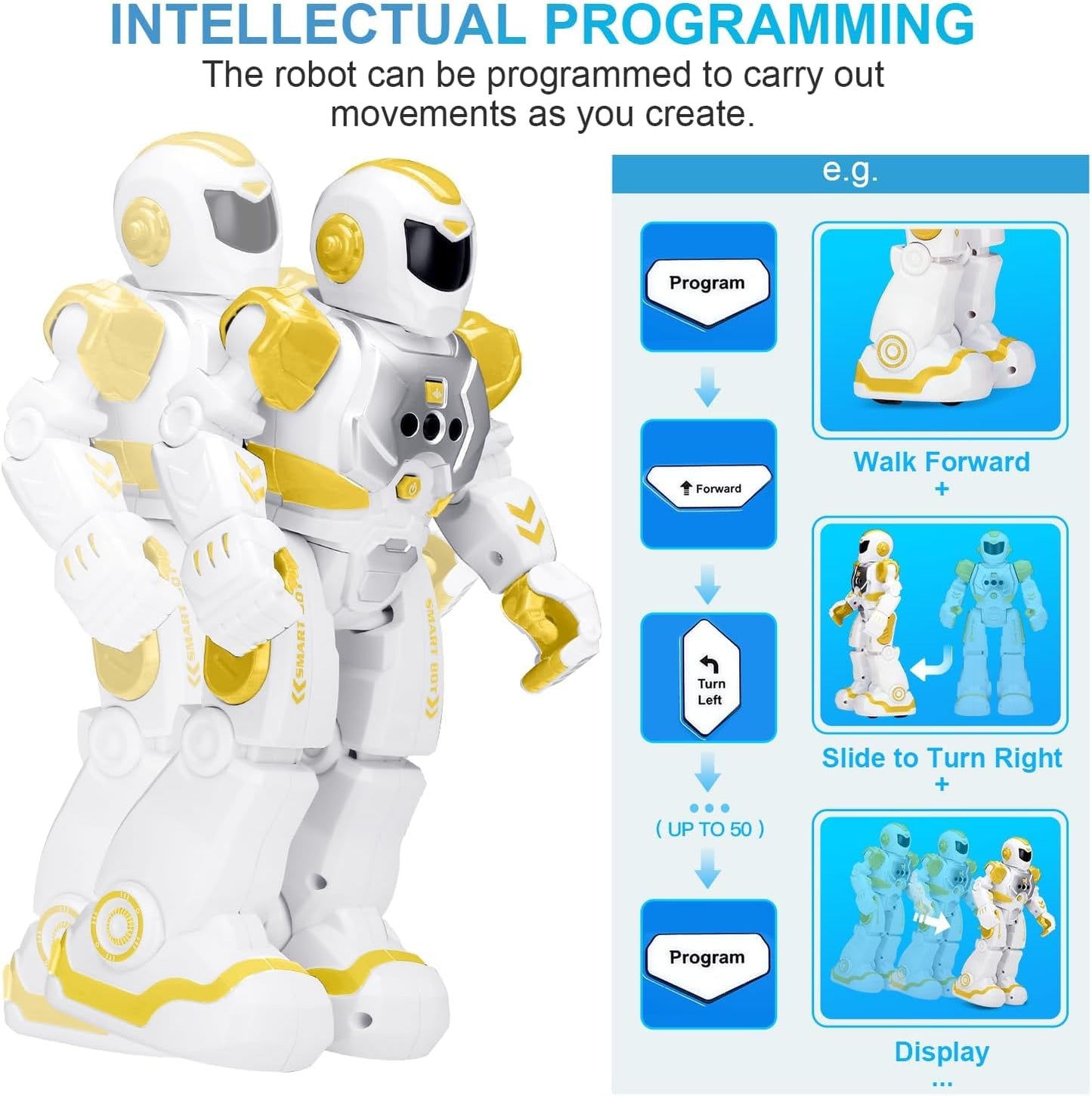 KingsDragon Robots Toy for Kids, RC Gesture Sensing Toy, Interactive Walking Singing Dancing Robot Birthday Presents for Boys Girls Age 6 7 8 9 Years Old