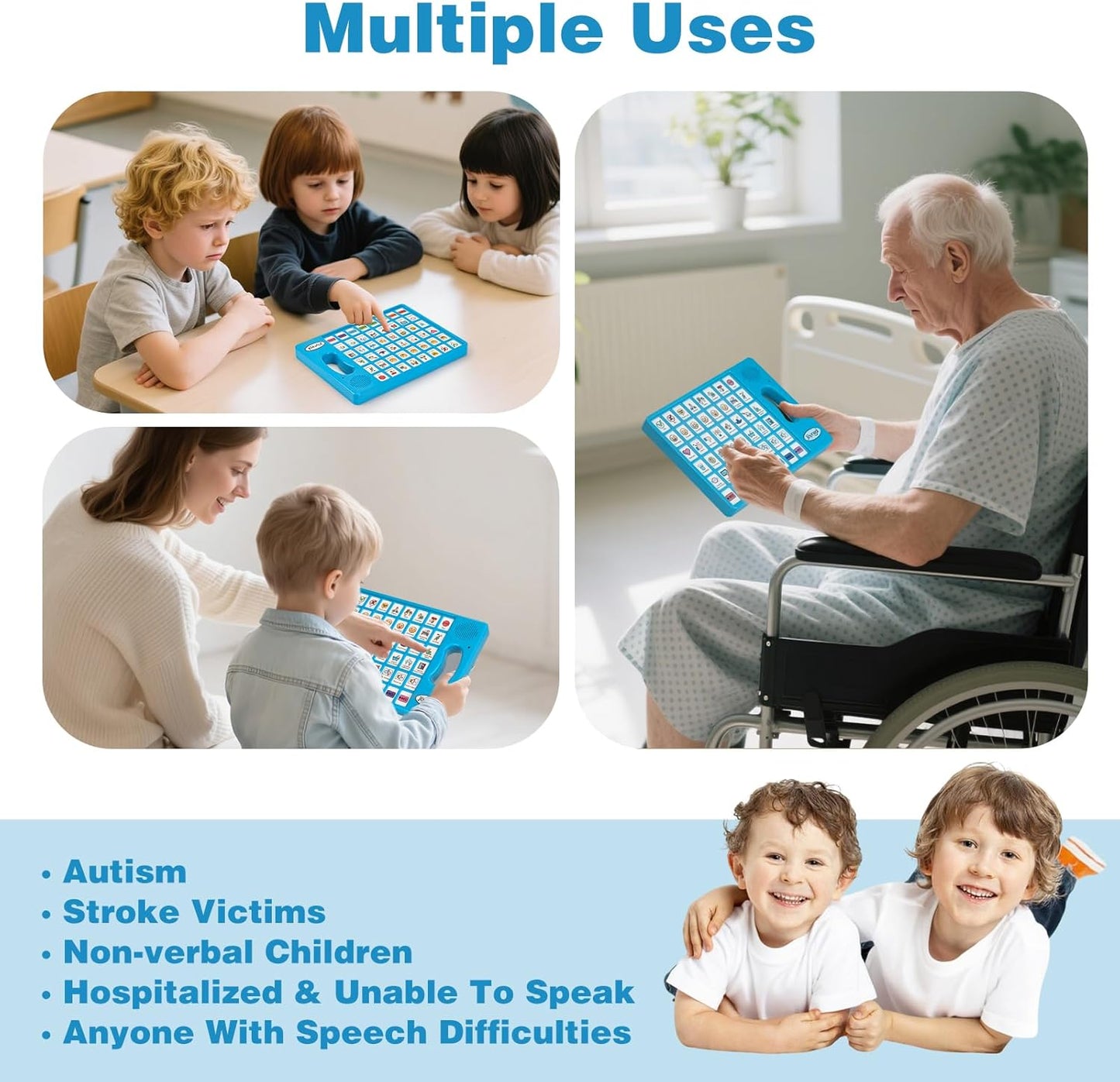 Joyreal AAC Device for Autism, Non Verbal Communication Tools for Speech Therapy & Stroke Rehab. Autism Communication Board with 5 Programmable Buttons & Adjustable Volume, Autistic Kids Must Haves