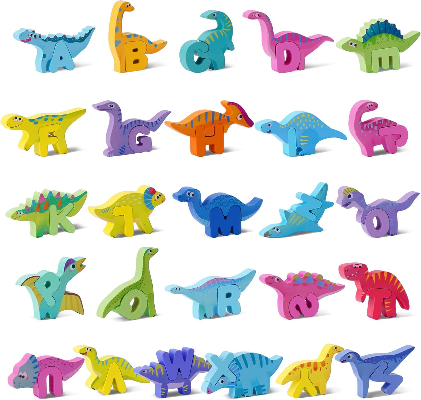 Wooden Toddler Puzzles, Montessori Toys ABC Alphabet Puzzle for Kids Ages 3-5, Cute Animal Shape Letters Matching Game, Preschool Learning Educational Toys Gift for Girls Boys 3 4 5 Years Old