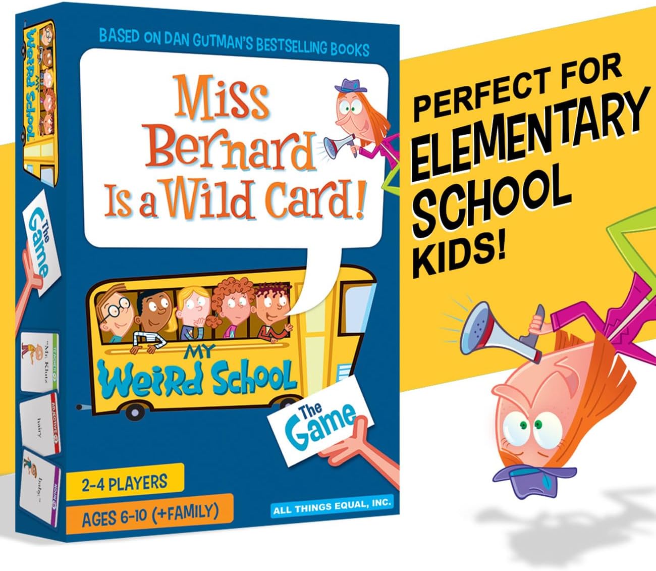 THE OFFICIAL MY WEIRD SCHOOL GAME - MISS BERNARD IS A WILD CARD, Fun Educational Game for Elementary School Kids, 2-4 Players, Ages 6-10 and Family