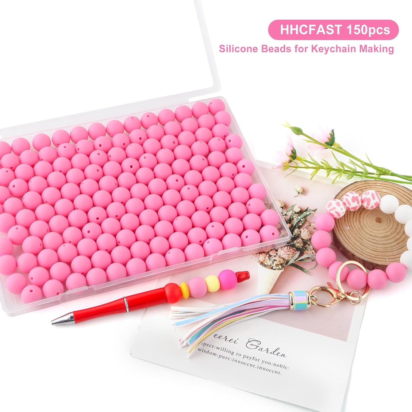 65Pcs 19mm Silicone Beads for Keychain Making Bracelet Necklace, Bulk Round Silicone Beads for Pens（Christmas Green） - Colors A