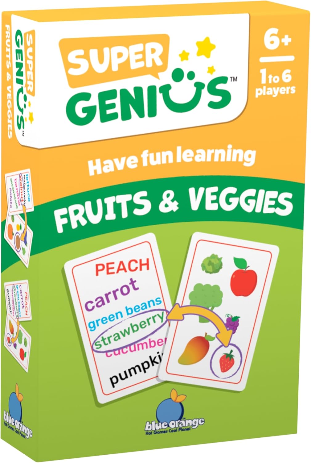 Blue Orange Super Genius Multiplication 2 - Tabletop Card Game, Fun Flash Card Concentration Matching Game for Kids, Ages 8+, 1-6 Players, Teacher Approved, Learn 6-9 Multiplication Tables Games