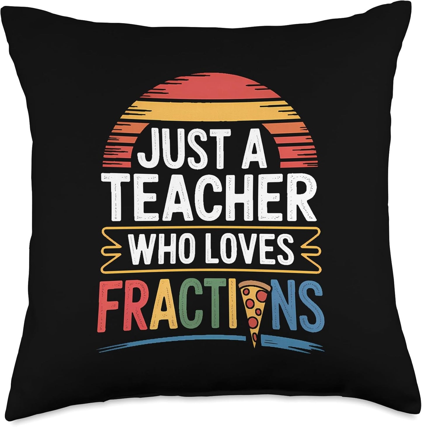 Pizza Fractions Math Slices Learning - Parts & Circle Throw Pillow