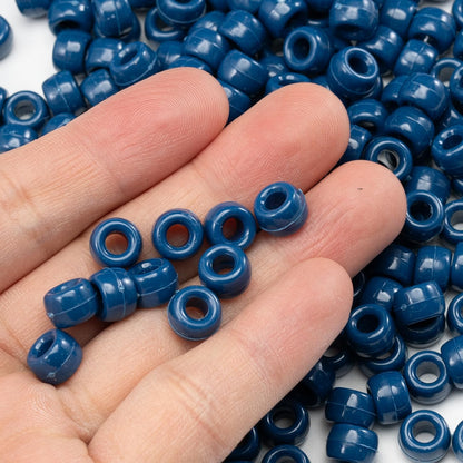 Gxueshan 1000 Pcs Acrylic Black Pony Beads 6x9mm Large Hole Pen Hair Kandi Beads Bulk for Friendship Bracelet Necklace Jewelry Making Earring Braiding Kit