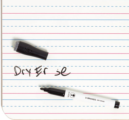U Brands Dry Erase Lapboards, 10 Pack, 9" x 12", Double-Sided Small Whiteboards for School, Student Lapboards for Classroom, School & Homeschool Supplies, Portable Mini Whiteboard Set