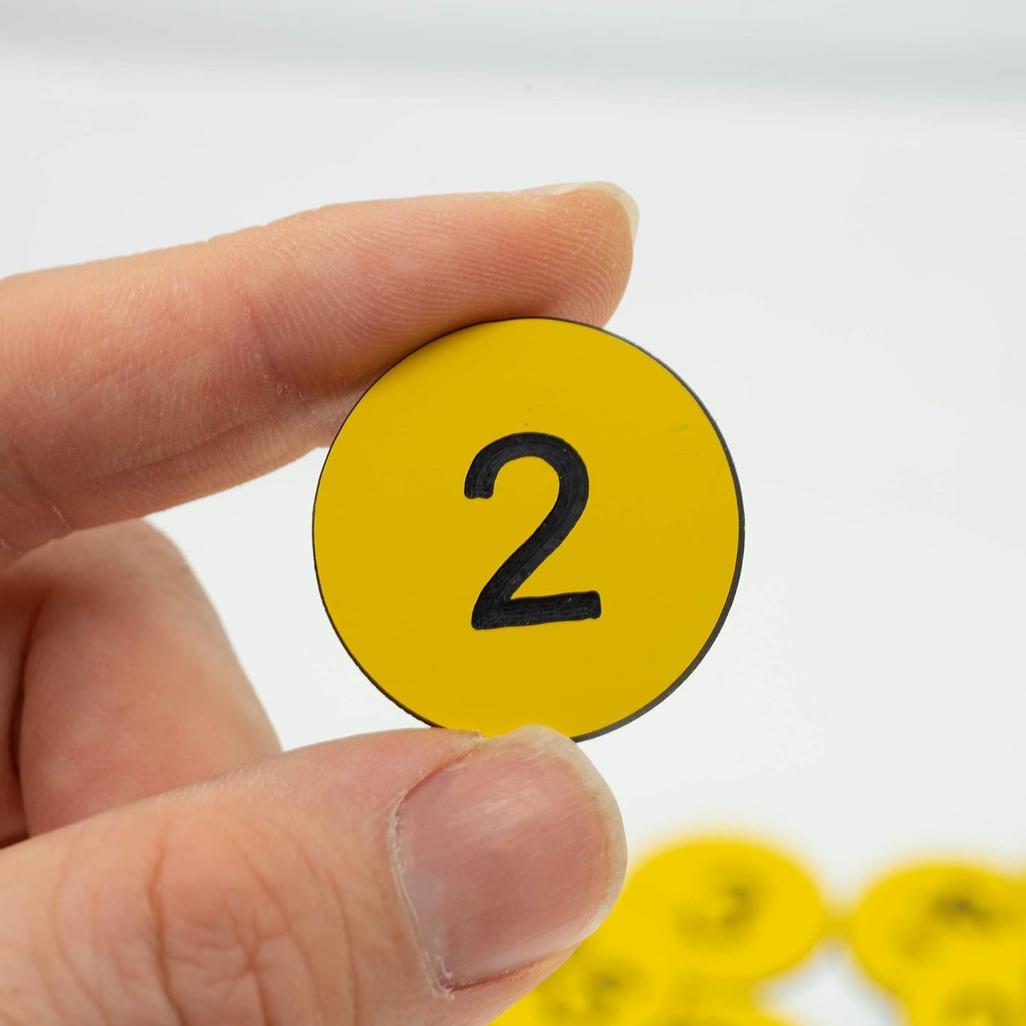 StayMax Plastic Number Tags Engraved Numbered Tags Without Hole (1-50, Black)