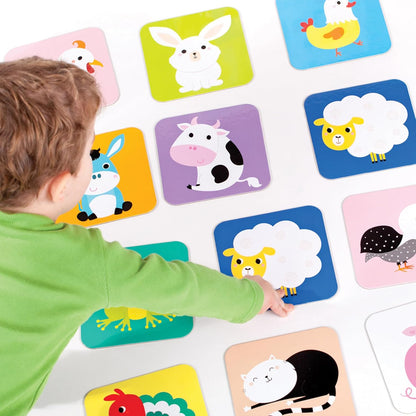 Banana Panda Suuuper Size Memory Game - Farm Animals - Classic Toddler Game Includes 24 Extra-Large Cards - Play Matching Games or Use as Flashcards, for Toddlers and Little Kids Ages 2-4 Years