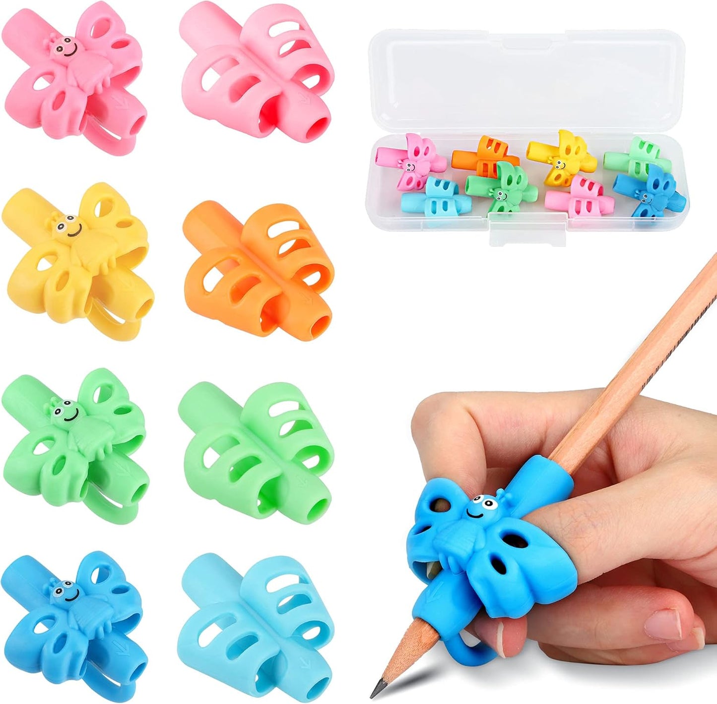 KOABBIT Pencil gripper kids/toddler handwriting aid tools for beginners,Pencil Holder for preschooler 2-4 Years learning to Write for Children's Training Pen Holding Posture Correction Tools(3 PACK)