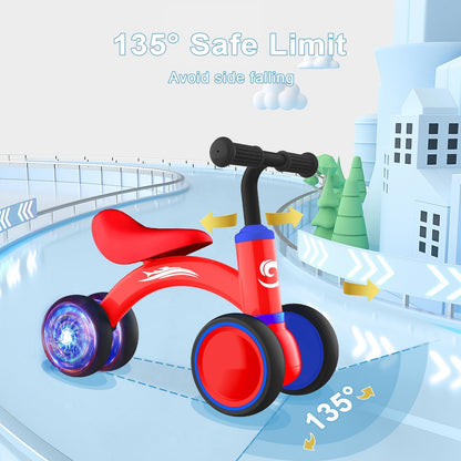 Gamfeiny Colorful Lighting Baby Balance Bike Toys for 1 Year Old Boy Girl Gifts, 10-36 Month Toddler Balance Bike, No Pedal 4 Silence Wheels & Soft Seat First Riding on Toys, 1st Birthday Gifts