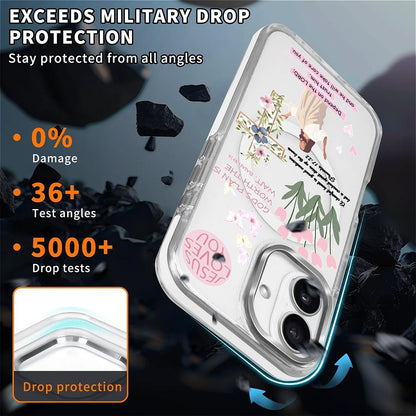 for iPhone 17 Pro Max Case [Compatible with Magsafe],Girls Women Clear Magnetic Case Silicone Shockproof Protective Cover with Pattern Colorful Motivational Letters