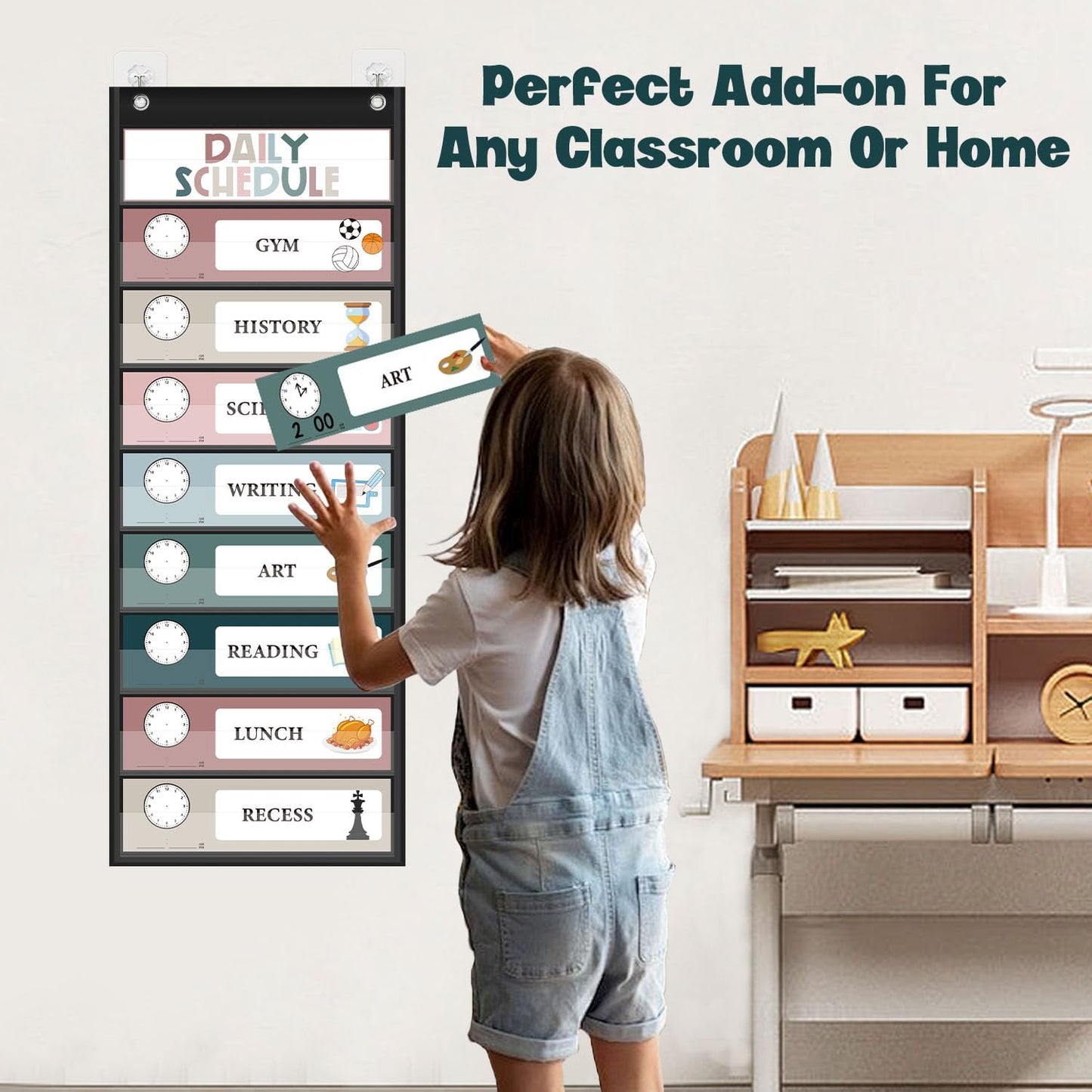 Circle Time Learning Center Pocket Chart for Classroom, Dry Erase Alphabet & Number Flash Cards, Write ABC Letter Tracing Writing Practice Games for Kids, Learning Weather Counting Color Shape