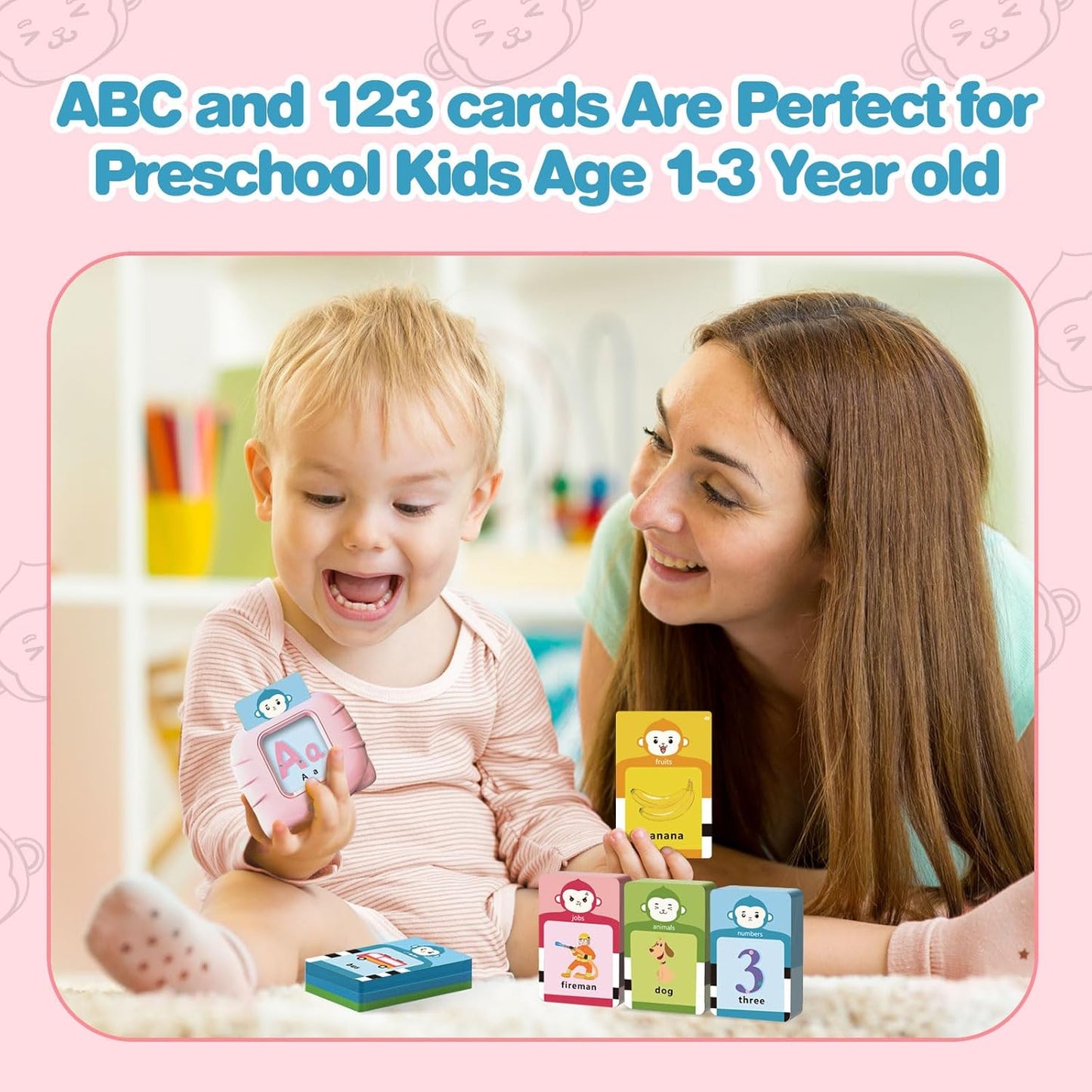 Toddler Girls Toys Talking Flash Cards-296 Sight Words, Educational Toys for 1 2 3 4 Year Old, Speech Therapy&Autism Learning Materials, Toddler Girlt Birthday Gift with Durable Cards
