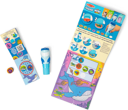 Melissa & Doug Sticker Wow!™ 24-Page Activity Pad and Sticker Stamper, 300 Stickers, Arts and Crafts Fidget Toy Collectible Character – Sea Turtle - for Kids Ages 3+ - FSC Certified