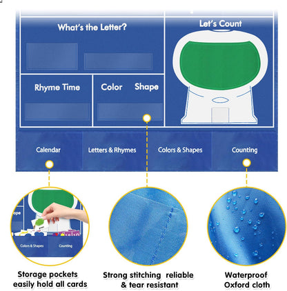 Circle Time Learning Center, Teaching Shape Circle Time Pocket Chart with 221 Cards, Educational Pocket Chart Teaching Materials, Learning Calendar Weather Counting Letter Color Shape etc