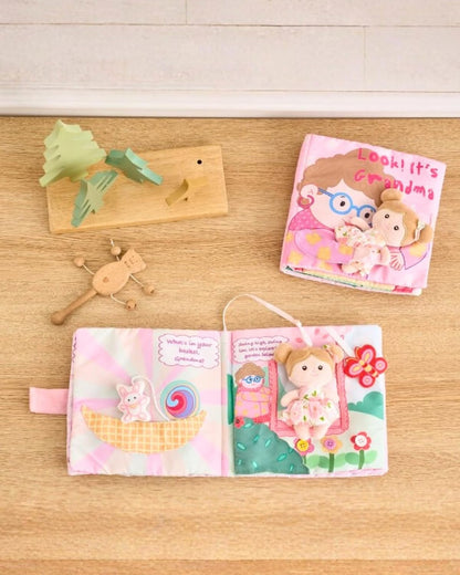 LeyaDoll Interactive Sensory Soft Cloth Book, Educational Crinkle Quiet Activity Busy Book for Babies,Toddler Travel Toy Gift for 1-3 Year Old Boys and Girls (A Berry Special Day)