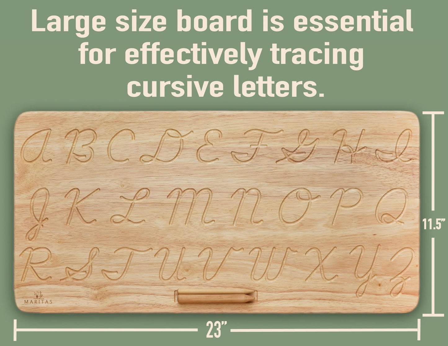 Cursive Alphabet Tracing Board Montessori Toys for 3 Year Old up-Reversible Uppercase and Lowercase-Homeschool Supplies and Preschool Toys-Letter Tracing Learn to Write