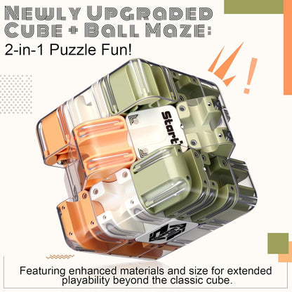 1 Sets Large Labyrinth 3D Maze Cube Puzzle Maze Game Gravity 3D Puzzle Cube Brain Teaser Ball Games for Kids Education Sensory Toys Gift for Adults (Upgrade Version,Yellow)