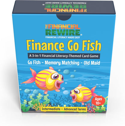 Finance Go Fish – 3-in-1 Financial Literacy Card Game for Kids Ages 5–12 | Go Fish, Memory & Old Maid | Educational Money Vocabulary Deck (Combo)