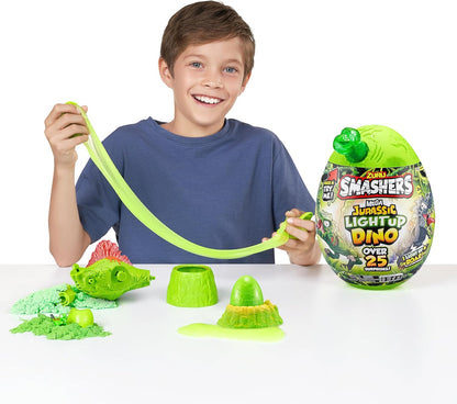 Mega Jurassic Light Up Dino Egg (T-Rex) by ZURU Collectible Egg with Over 25 Surprises, Volcano Slime, Fossil Toy, Dinosaur Toys, T-Rex Toy for Boys and Kids
