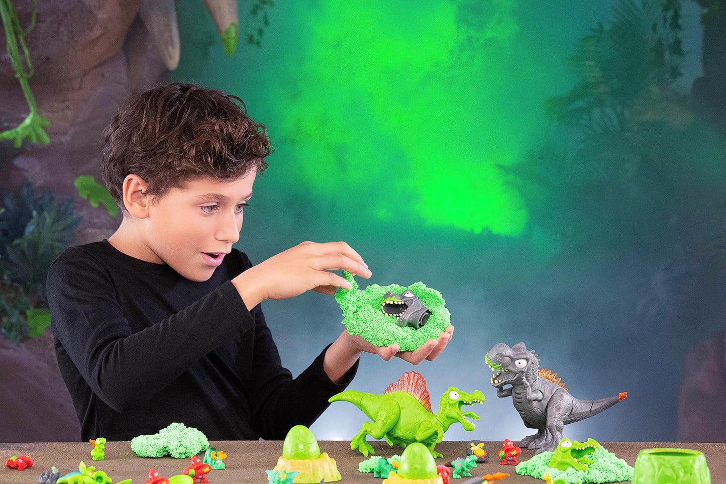 Mega Jurassic Light Up Dino Egg (T-Rex) by ZURU Collectible Egg with Over 25 Surprises, Volcano Slime, Fossil Toy, Dinosaur Toys, T-Rex Toy for Boys and Kids