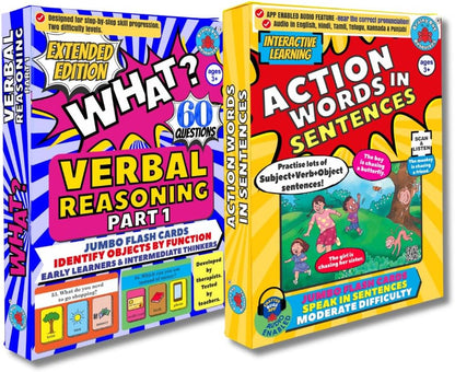 Verbal Reasoning Flashcards for Kids – ‘Answer What?’ Thinking Skills + Action Words Sentence Building Cards | Speech Therapy, ESL & Home Schooling