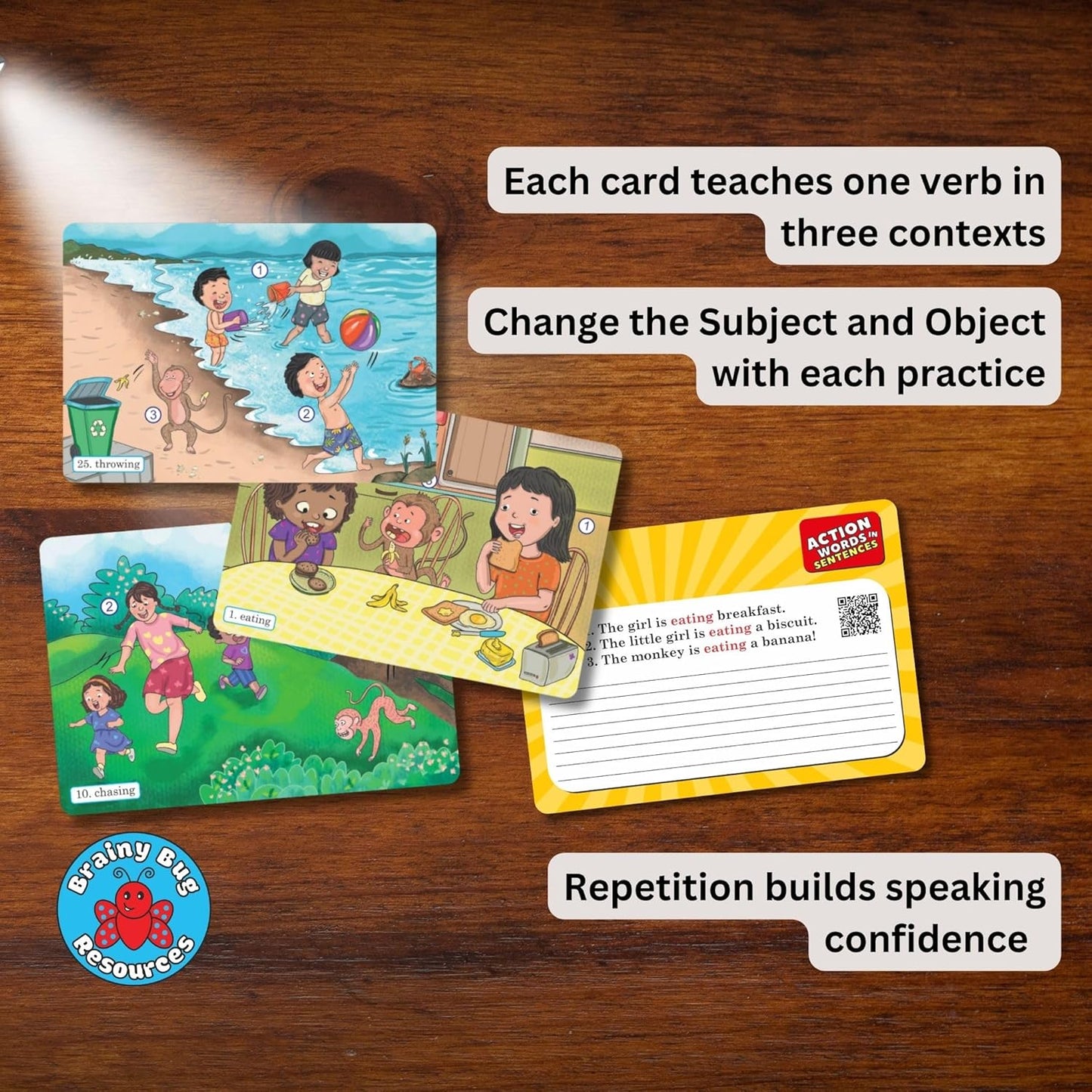 Verbal Reasoning Flashcards for Kids – ‘Answer What?’ Thinking Skills + Action Words Sentence Building Cards | Speech Therapy, ESL & Home Schooling