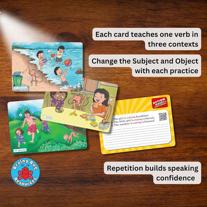 Verbal Reasoning Flashcards for Kids – ‘Answer What?’ Thinking Skills + Action Words Sentence Building Cards | Speech Therapy, ESL & Home Schooling