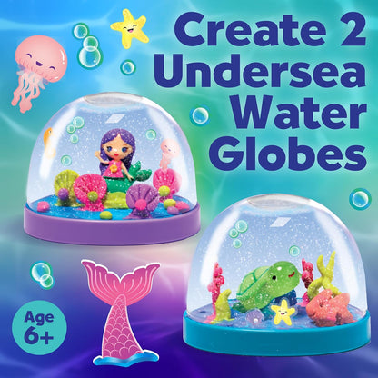 Make Your Own Water Globes: Mermaids Kit | Sculpt, Decorate & Shake 2 DIY Snow Globes | Fun Mess-Free Craft Kit | Encourages Imaginative Play & Fine Motor Skills (Ages 6+)