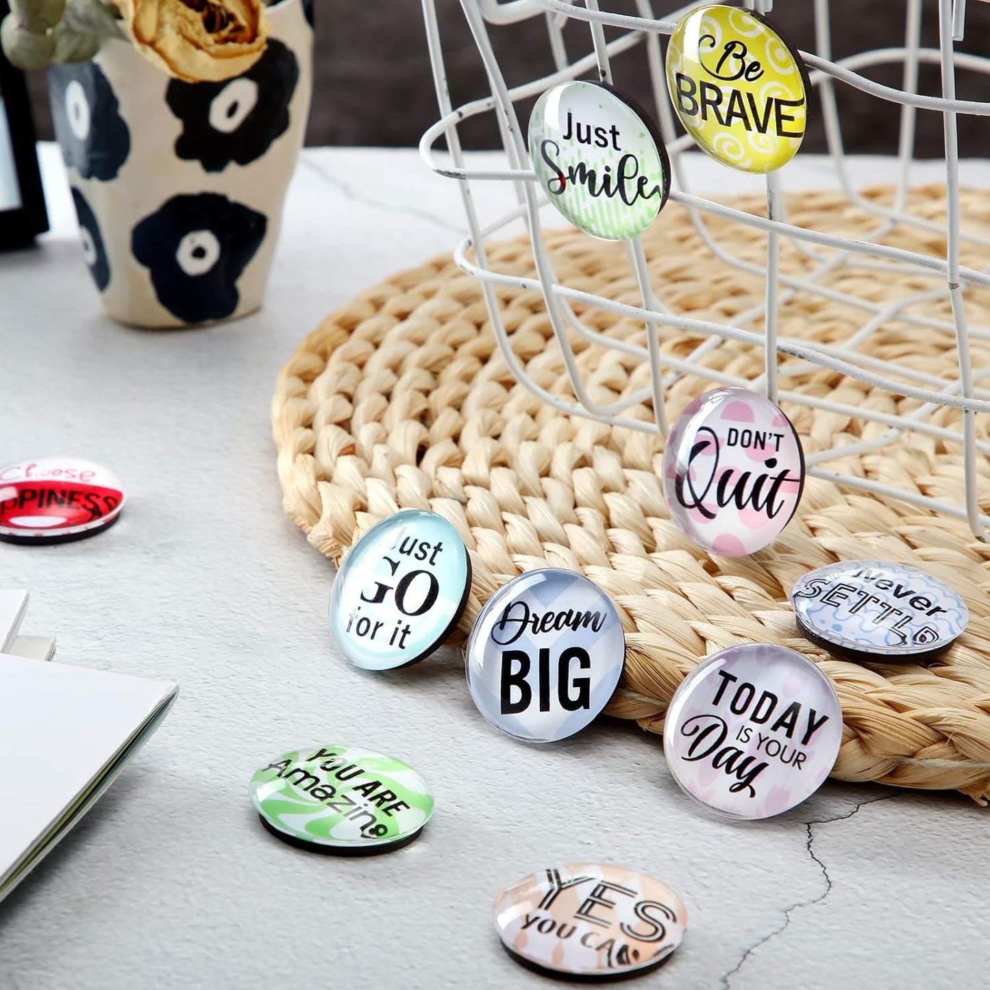 Weewooday 10 Pcs 2026 Inspirational Refrigerator Fridge Magnets Motivational Magnets Bulk Graduation Gift Funny Glass Quote Magnetic Decor for Cabinet Kitchen Whiteboard Locker Office Accessories