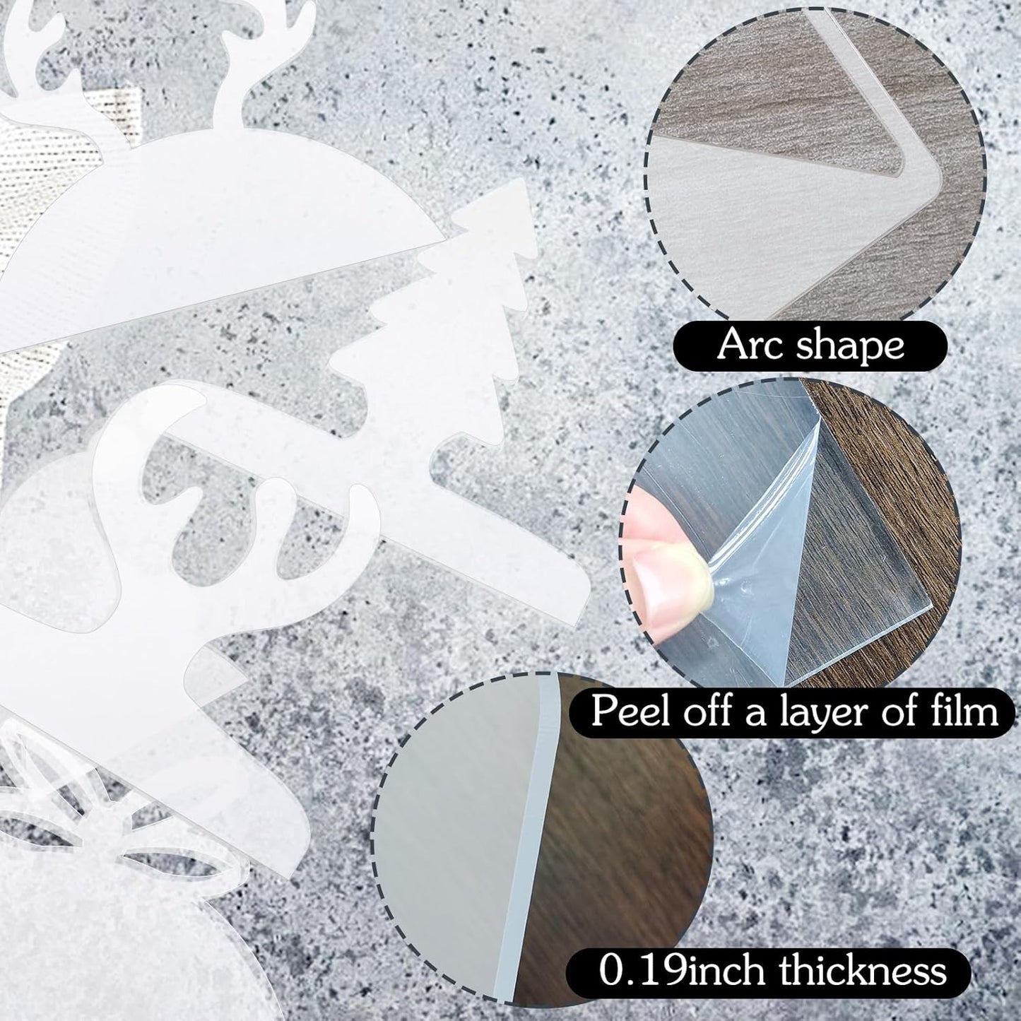 Router Templates, 4pcs Acrylic Charcuterie Board Handle Template, LYMOI Clear Cut Board Thick Handle Template, Angled Curvy Tracing Stencils Cut Guide Tools for Kitchen Woodworking. (Style 1)