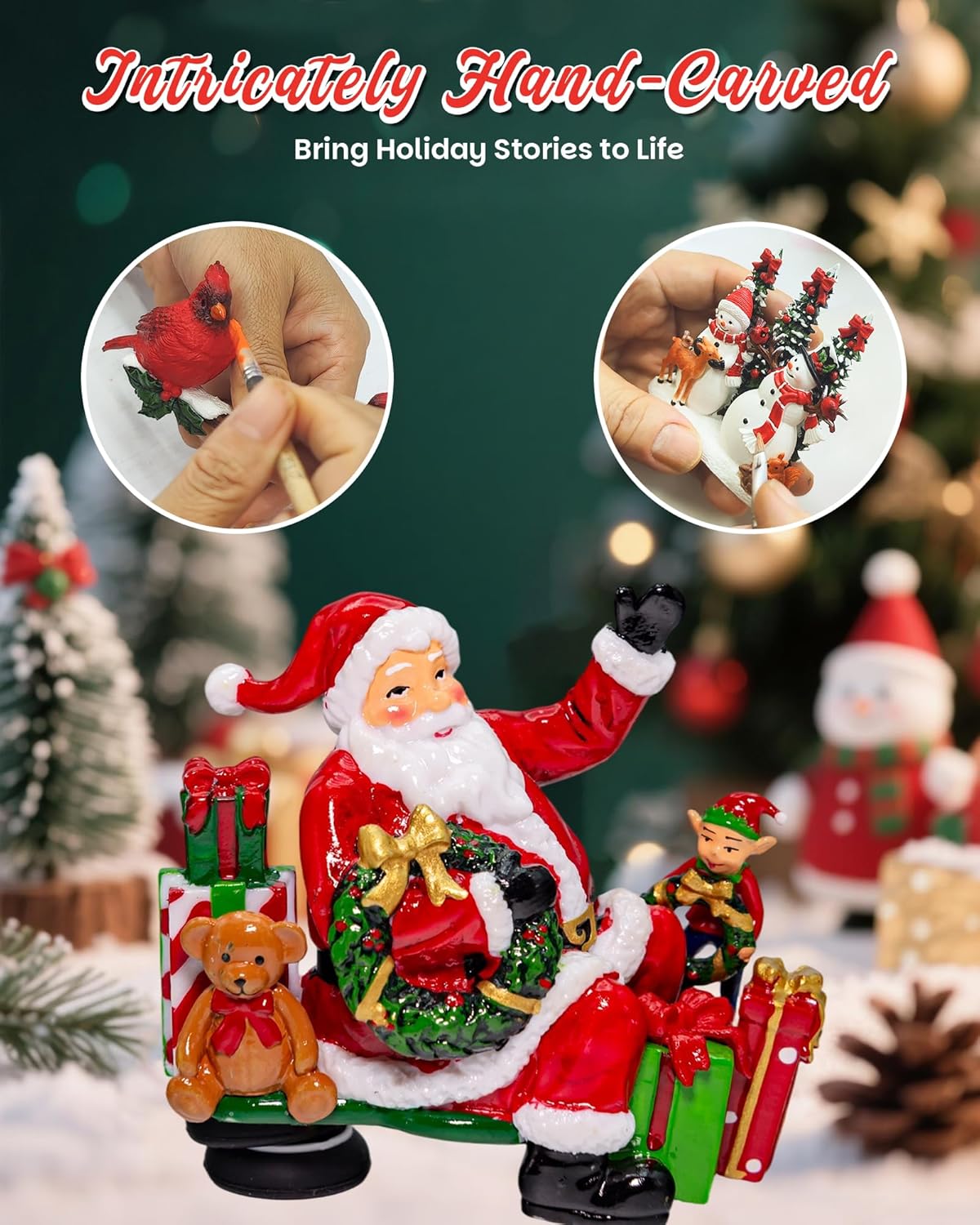 Extra Large Christmas Snow Globes Christmas Lantern, 12.99" Musical Snow Globe with 8 Songs, Santa Snowglobe for Kids Adults, 6H Timer Dual Power, Lighted Christmas Decorations Indoor Gifts