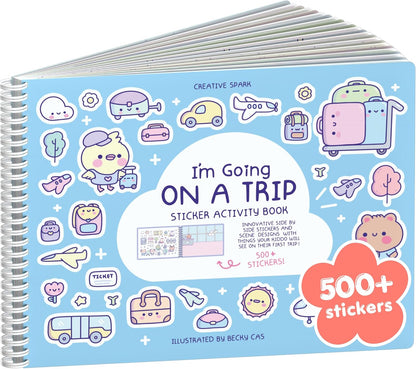 Animals Habitat 500+ Kids Sticker Book by Cupkin Toddler Airplane Travel Activity Coloring and Sticker Book, Road Trip Essentials, 12 Coloring Pages + 12 Scenes for Ages 2–8 Years - Colors B